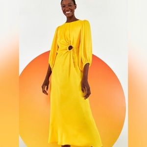 FARMrio circle cut out midi yellow